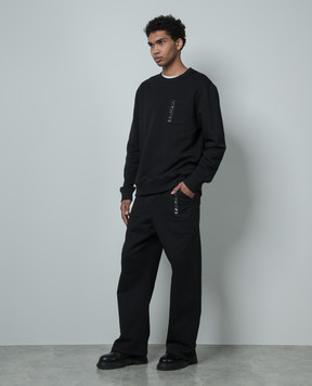 Balmain Черные спортивные брюки с фактурным логотипом CH1OB214BC61