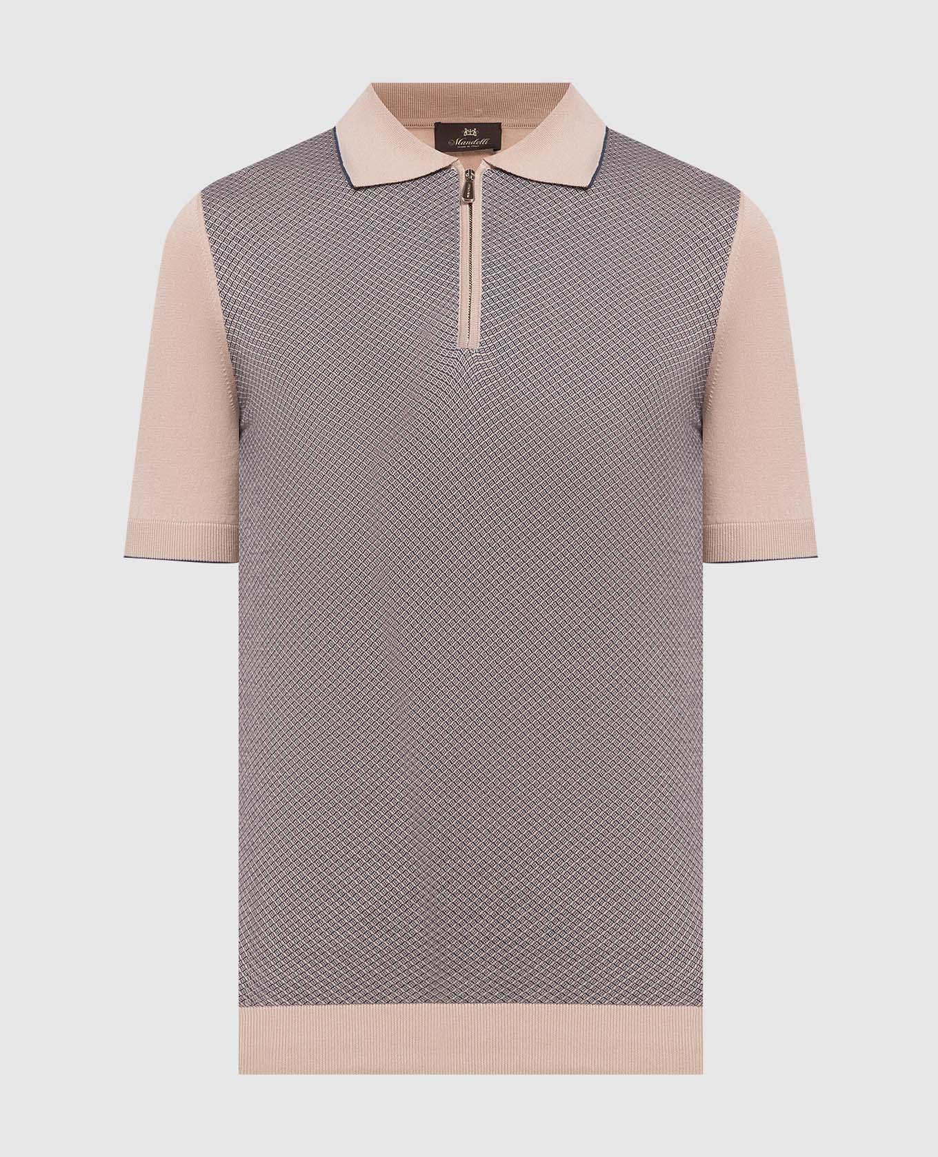 Brown patterned polo shirt