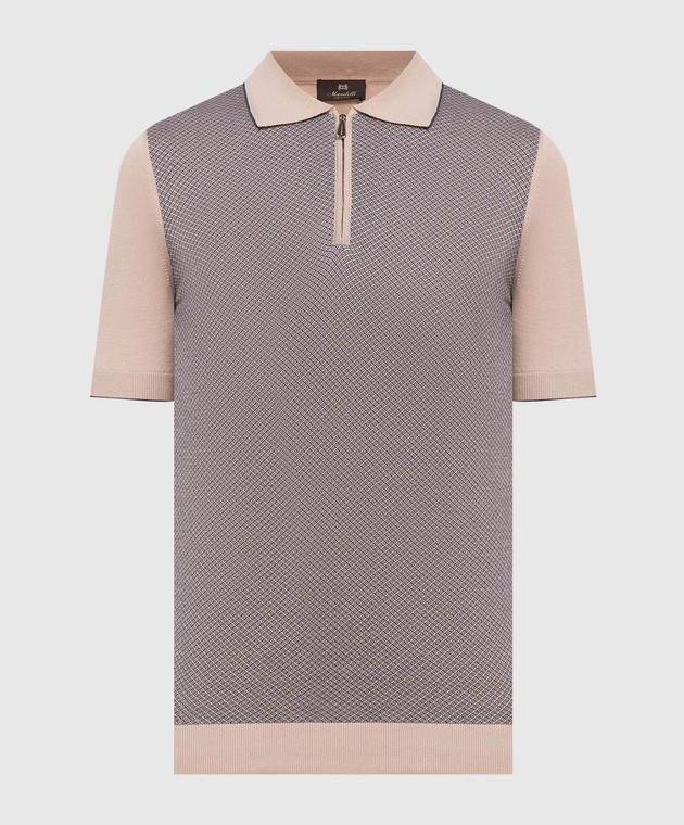 Enrico Mandelli Brown patterned polo shirt A6J0035194