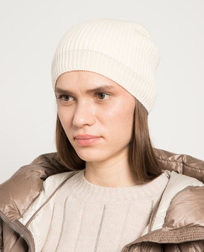 Peserico Біла шапка з вовни, шовку та кашеміра з люрексом S36148F0709095