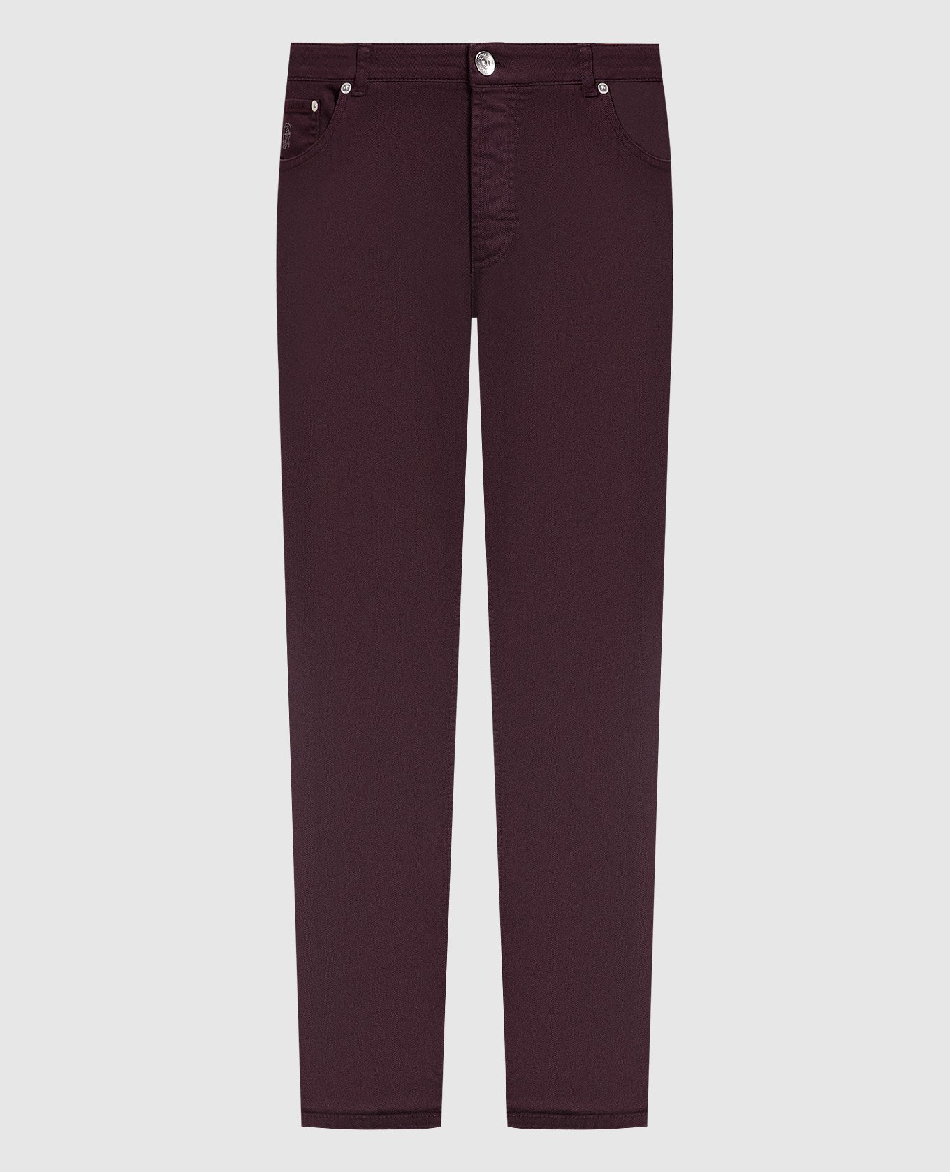 Burgundy jeans with logo