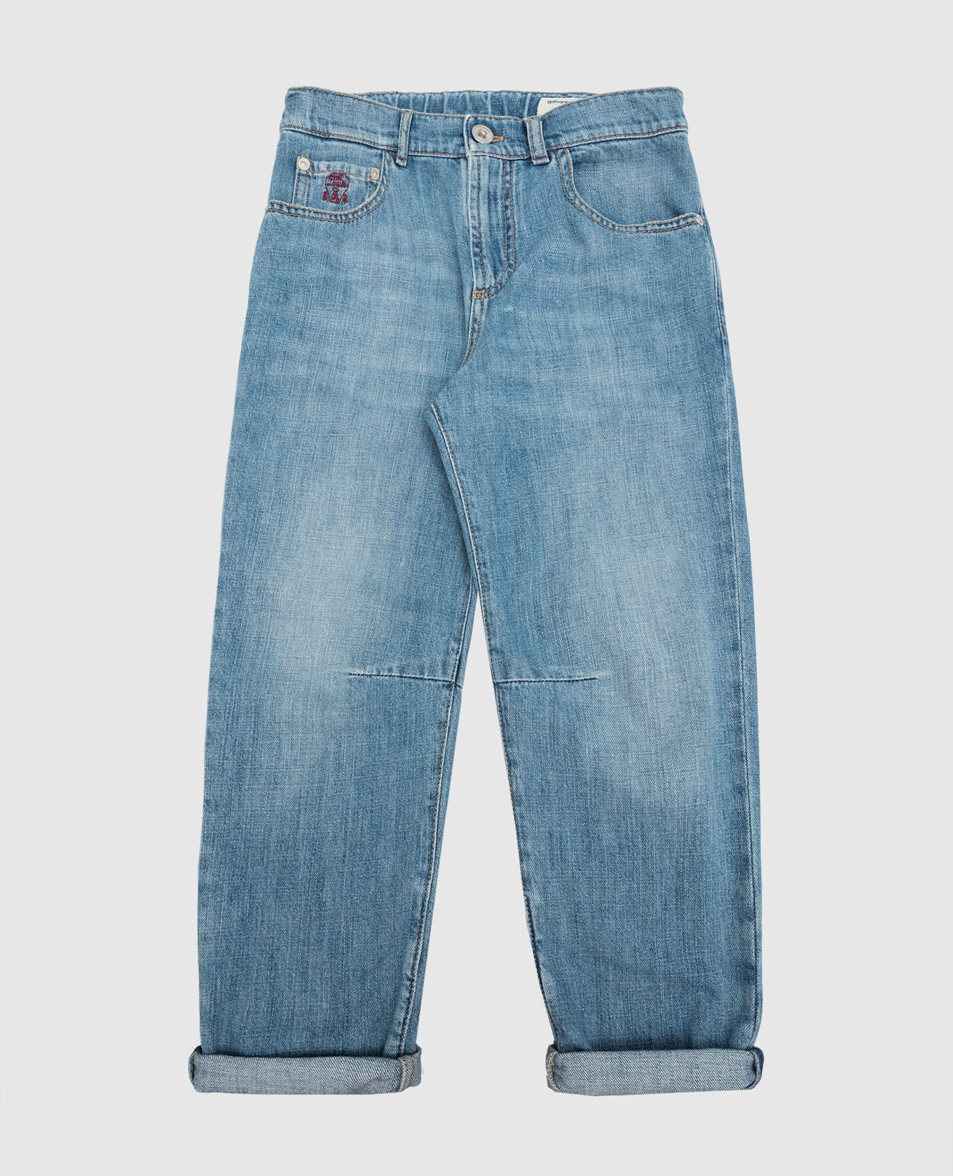 Children's blue jeans with a distressed effect