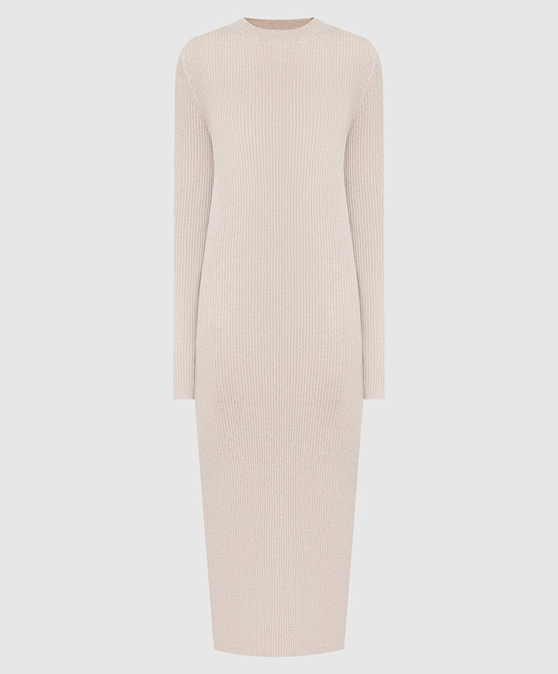 Babe Pay Pls Beige cashmere dress with a scar MD9731312341CO