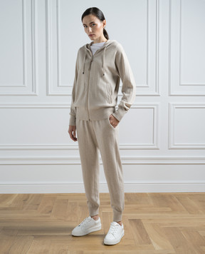 Brunello Cucinelli Бежевые джогеры из кашемира M12169199