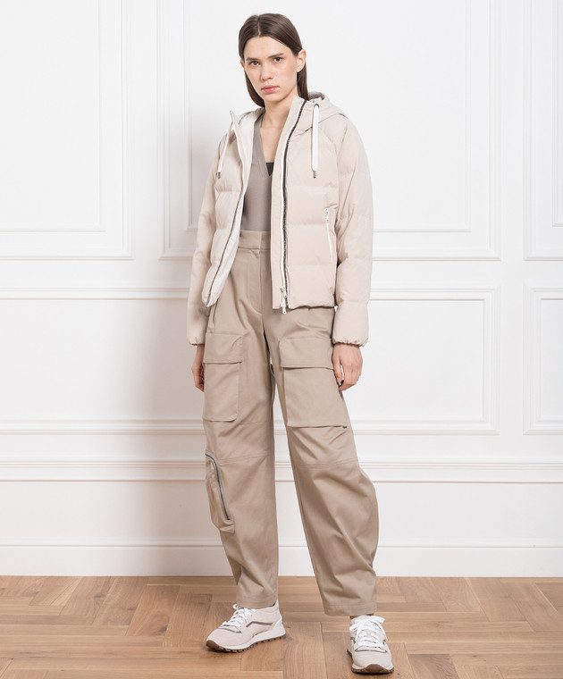 Brunello Cucinelli Бежевый пуховик с цепочкой мониль MH5732831 изображение 2