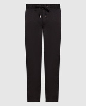 Dolce&Gabbana Черные брюки с логотипом патча GVZAETFUFJR