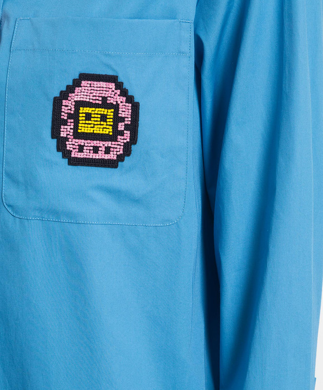Max & Co TAMASHIR blue shirt with Tamagotchi patch TAMASHIR изображение 5