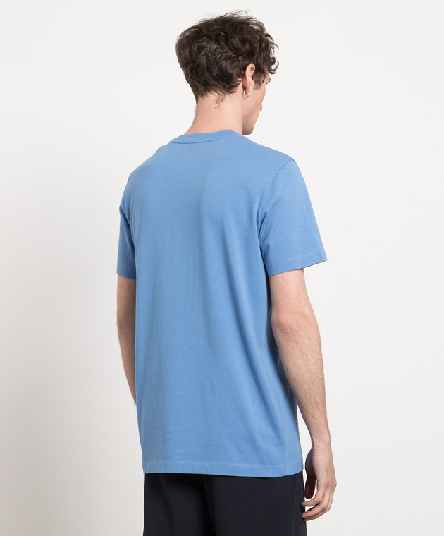 Moncler Голубая футболка с логотипом 8C000648390T изображение 4