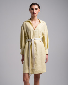 Agnona Жовта сукня з льону TR0710YU3014