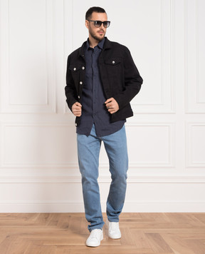 Brunello Cucinelli Синяя рубашка с коноплями MQ6590626