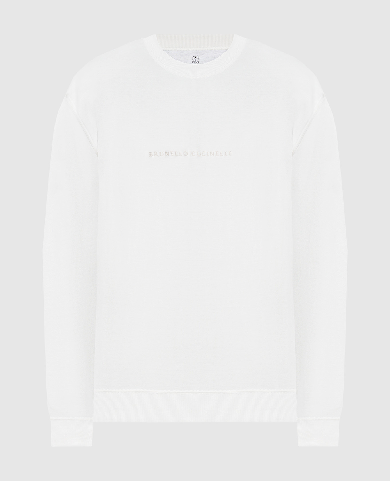 White sweatshirt with logo embroidery
