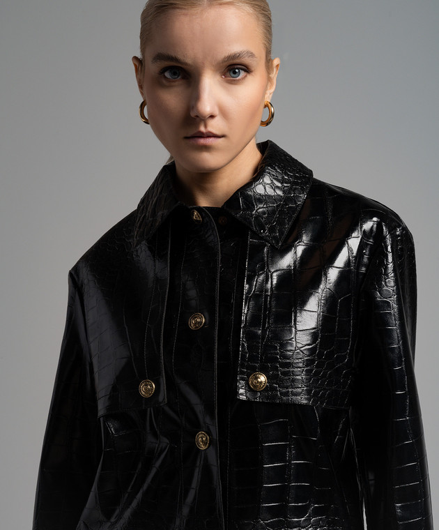 Gianni Versace ダブルブレストジャケット Versace Jeans Couture - Черный тренч с тиснением под кожу