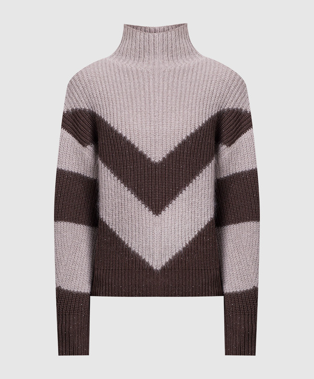 Peserico Brown wool, silk and cashmere sweater S99069F059095A