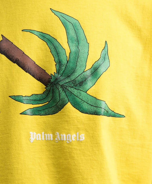 Palm Angels Logo Print T-Shirt Yellow/Green