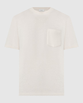 Agnona Бежевая футболка с карманом TT07U2YY2055