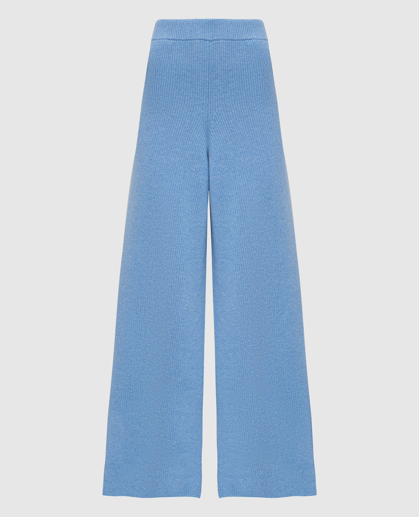 Голубые широкие брюки из шерсти