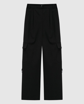 Twin Set Actitude Черные брюки-карго с брендированными лампасами. 232AQ2092