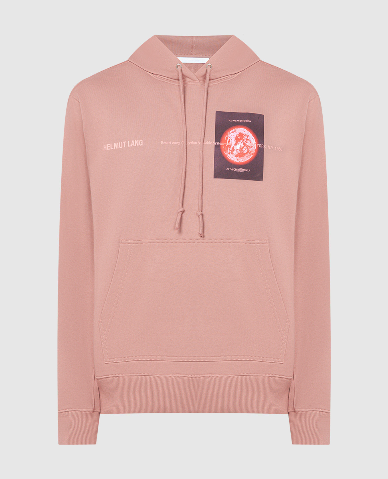 Helmut Lang Pink hoodie with SPACE logo print N10HM510 buy