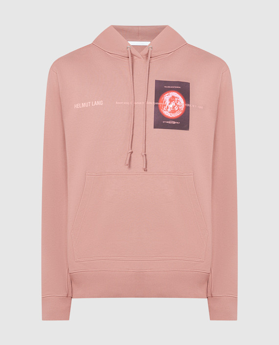 Pink hoodie with SPACE logo print