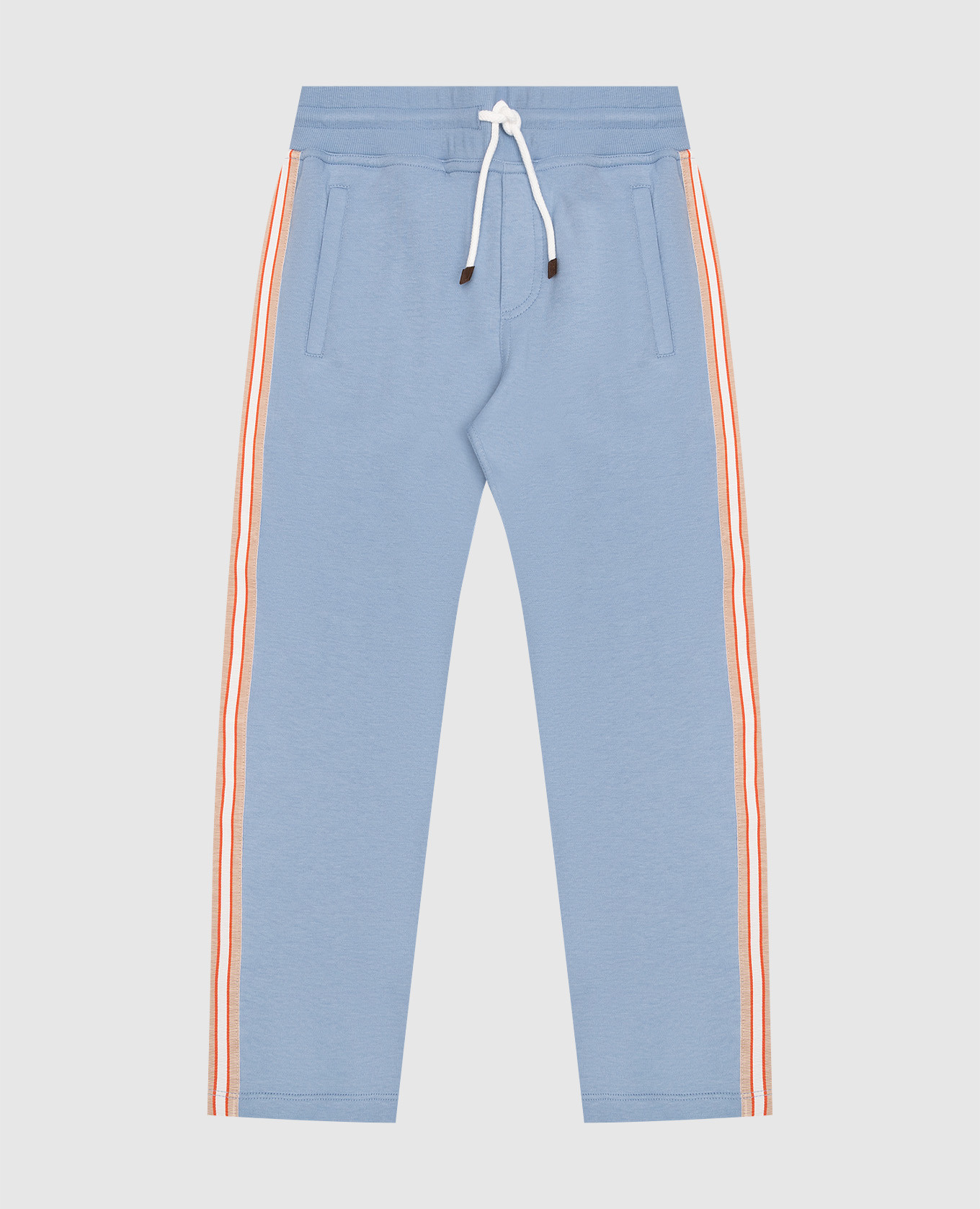 Children's blue sports pants with stripes