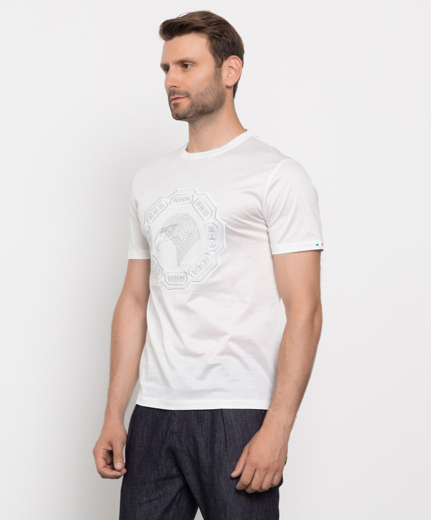 Stefano Ricci Біла футболка з вишивкою логотипу MNH1401310TE0001 зображення 3