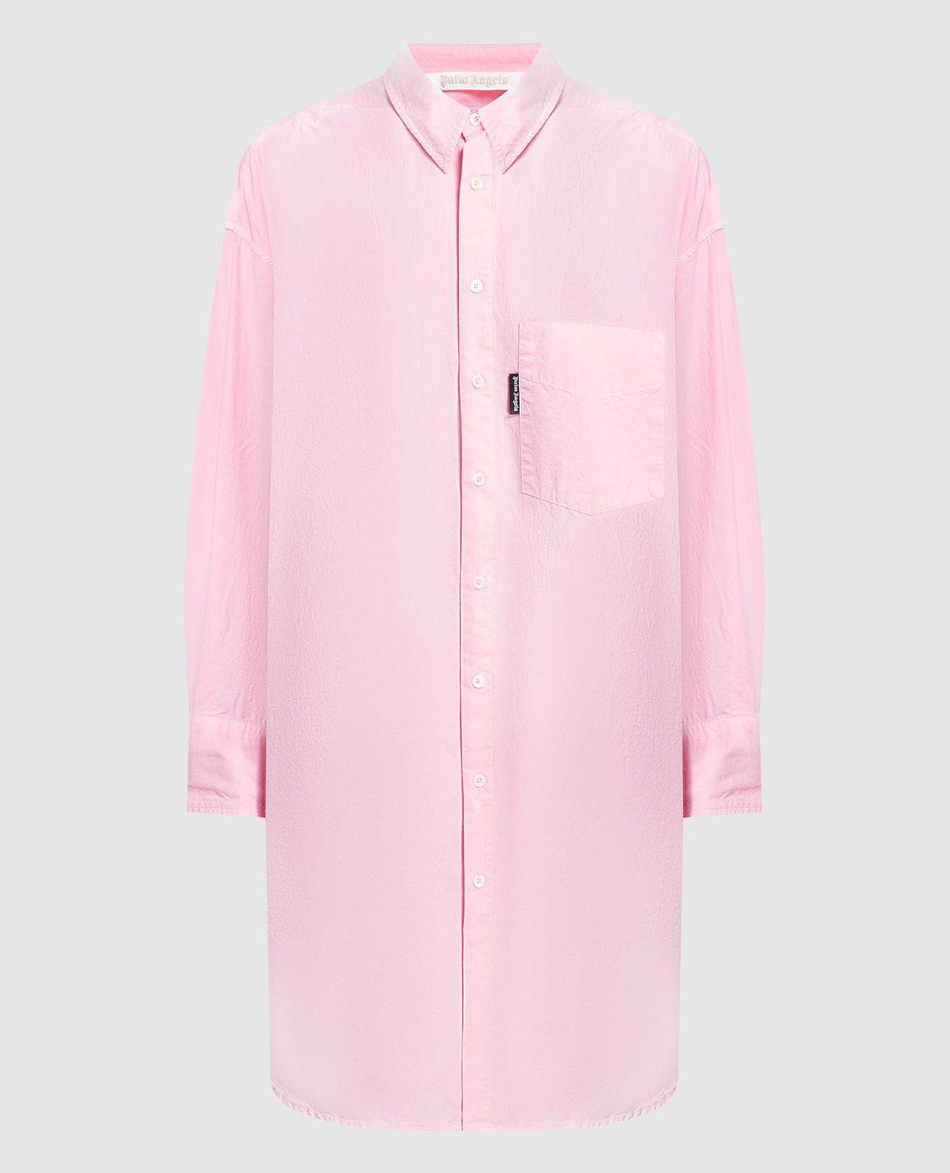 Розовое платье-рубашка с принтом логотипа