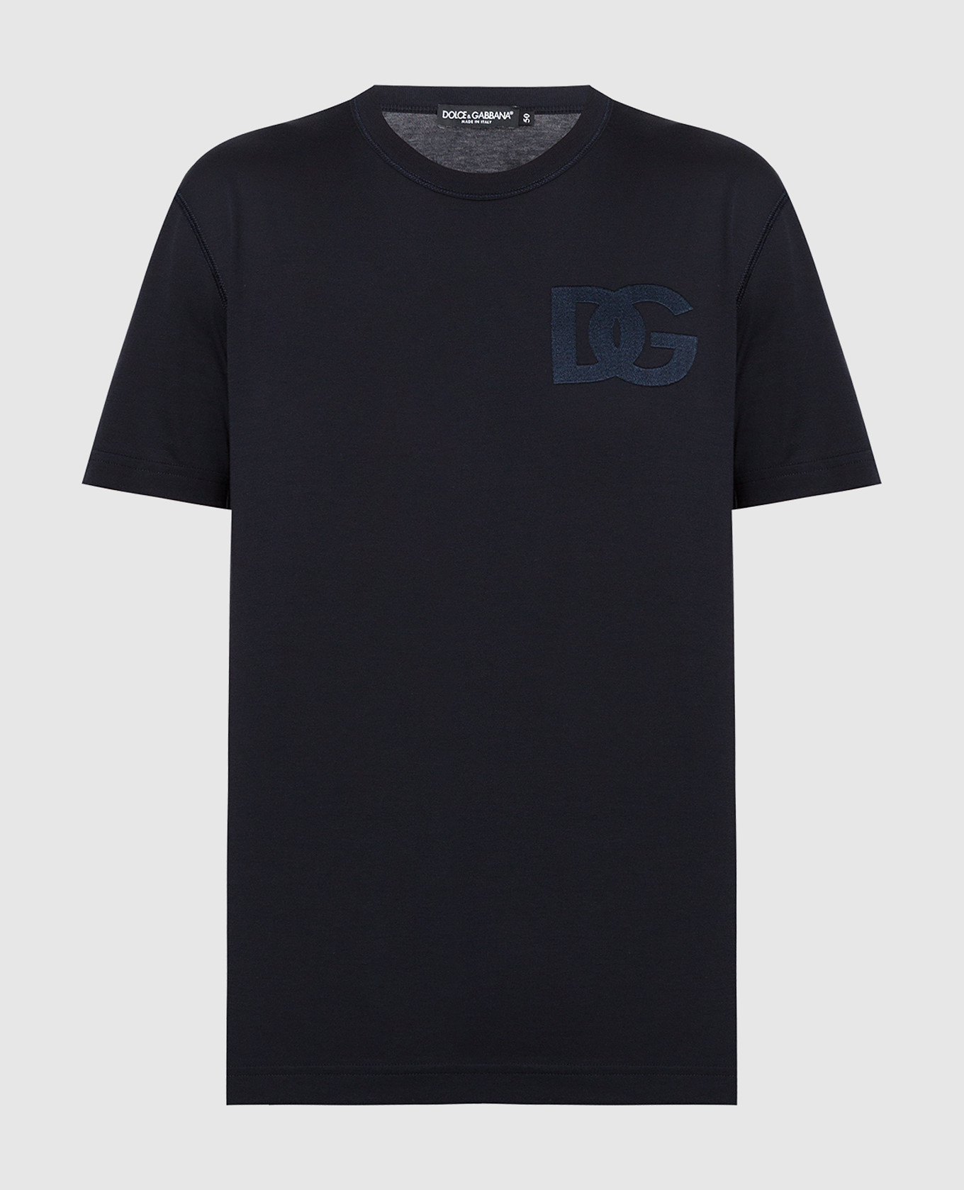 Темно-синяя футболка с вышивкой логотипа DG