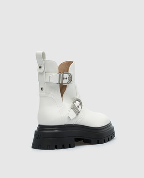 Stuart Weitzman Білі шкіряні черевики Mverick SF018
