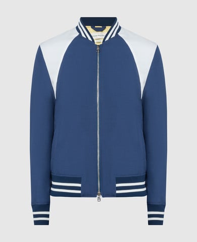 Alexander McQueen - Синий бомбер с шерстью 766448QUAAE