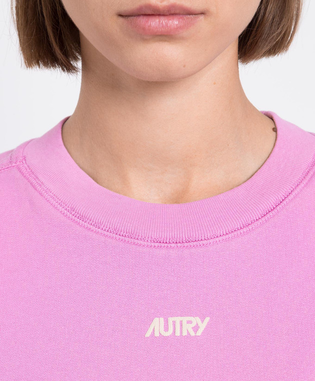 AUTRY Розовый свитшот с логотипом A23ISWBW416U изображение 5