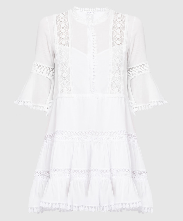 Charo Ruiz White mini dress with lace 221609