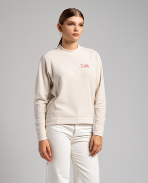 Moncler Grenoble Белый джемпер с нашивкой логотипа 8G00002899ZB