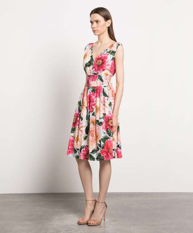 Dolce&Gabbana Midi dress in floral print F6J7HTHS5H9 image 3