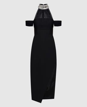 David Koma Черное платье с кристаллами PF23DK57D
