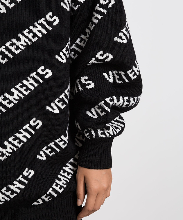 Vetements Чорний светр із вовни UA53KN300B зображення 5