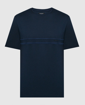 Stefano Ricci Синя футболка з вишивкою та логотипом MNH3402670803
