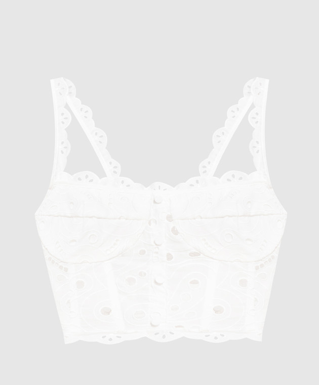 Charo Ruiz White Tessa bustier top with broderie embroidery 233100