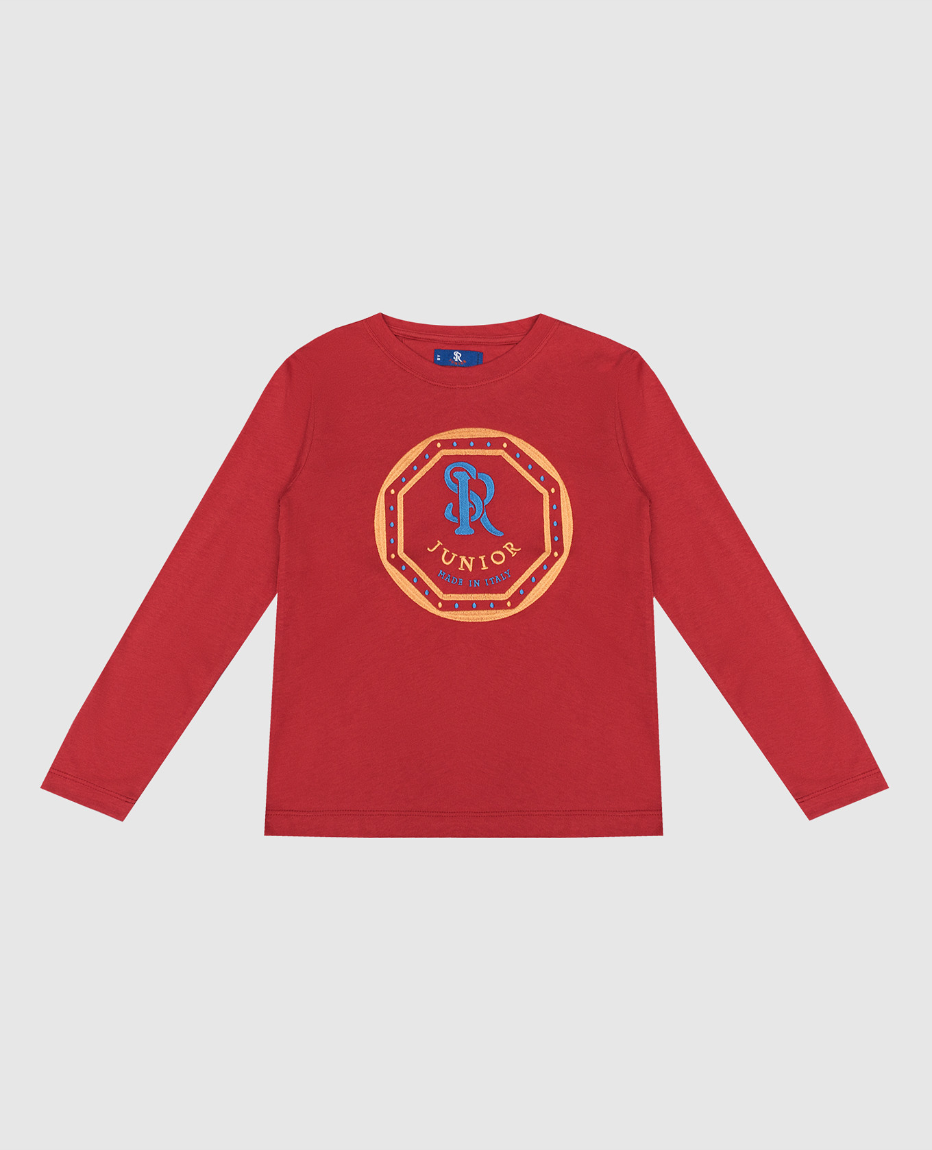 Children's red longsleeve with logo embroidery