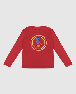 Stefano Ricci Детский красный лонгслив с вышивкой логотипа YNH6400050803