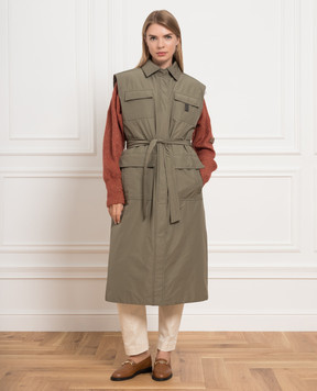 Brunello Cucinelli Жилет цвета хаки с цепочкой мониль MB5749563P