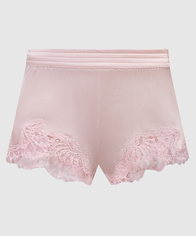 Ermanno Scervino Pink silk pajama shorts with lace D434P300RJK