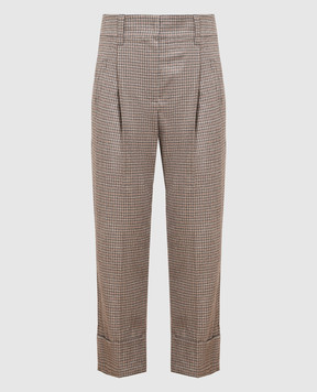 Brunello Cucinelli Твідові штани з вовни та кашеміру MP511P8105