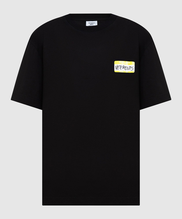 Vetements Чорна футболка з логотипом принт UA53TR170B