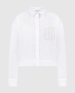 Peserico Біла сорочка з ланцюжком моніль S0651300Q108928