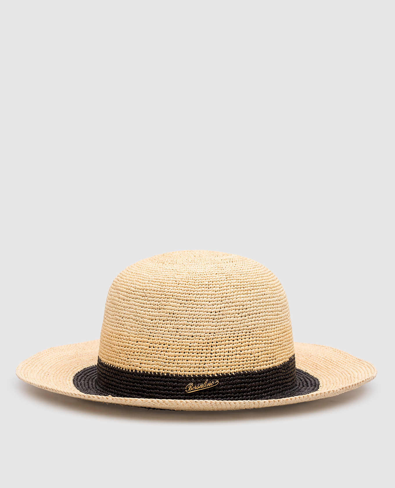 Beige straw hat with logo