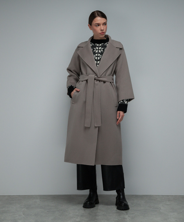 Max Mara Серое пальто Venice из шерсти VENICE изображение 3
