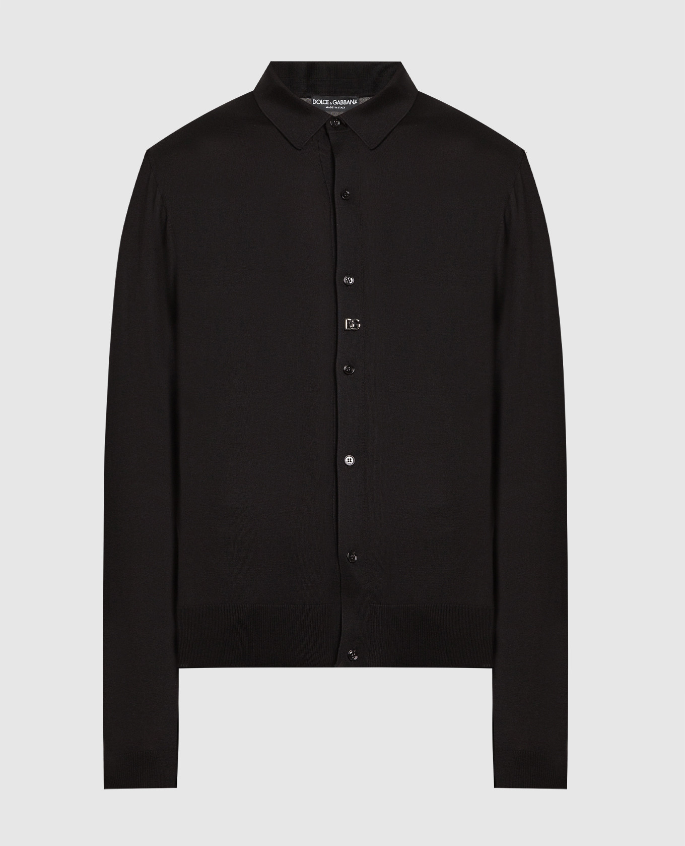 

Черный кардиган из шелка с логотипом., Кардиганы