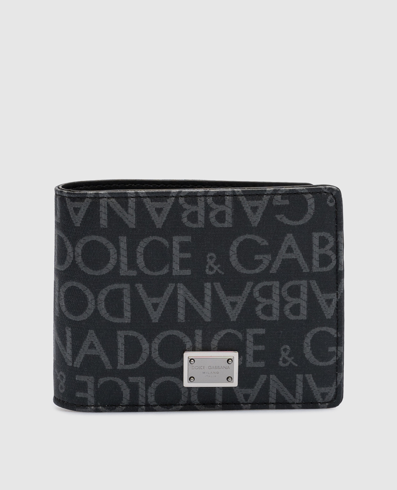 

Серый портмоне в принт логотипа, Портмоне