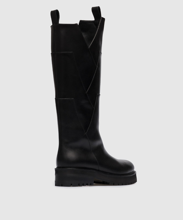 Dondup Черные кожаные сапоги WS256PL0381DXXX изображение 3