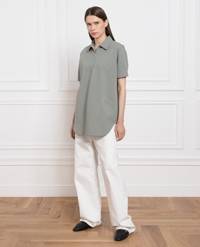 Jil Sander Зеленое поло с вышивкой монограмм логотипа J02DR0001J20018